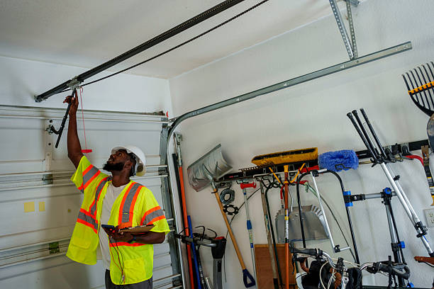 Professional Garage Door Panel Replacement technician working in Van Horn, TX